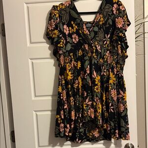 Floral Black and Pink Women's dress